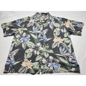 Tommy Bahama Heritage Tortola Silk Shirt Hawaiian Floral Print Mens Large *READ